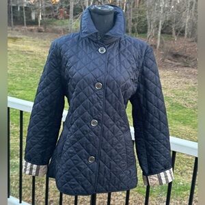 BURBERRY BRIT DARK NAVY AUTHENTIC QUILTED DIAMOND JACKET SIZE X-LARGE